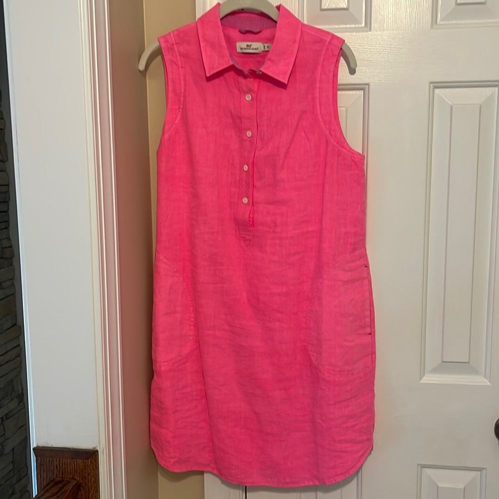 Ladies bright pink Vineyard Vines dress size 12